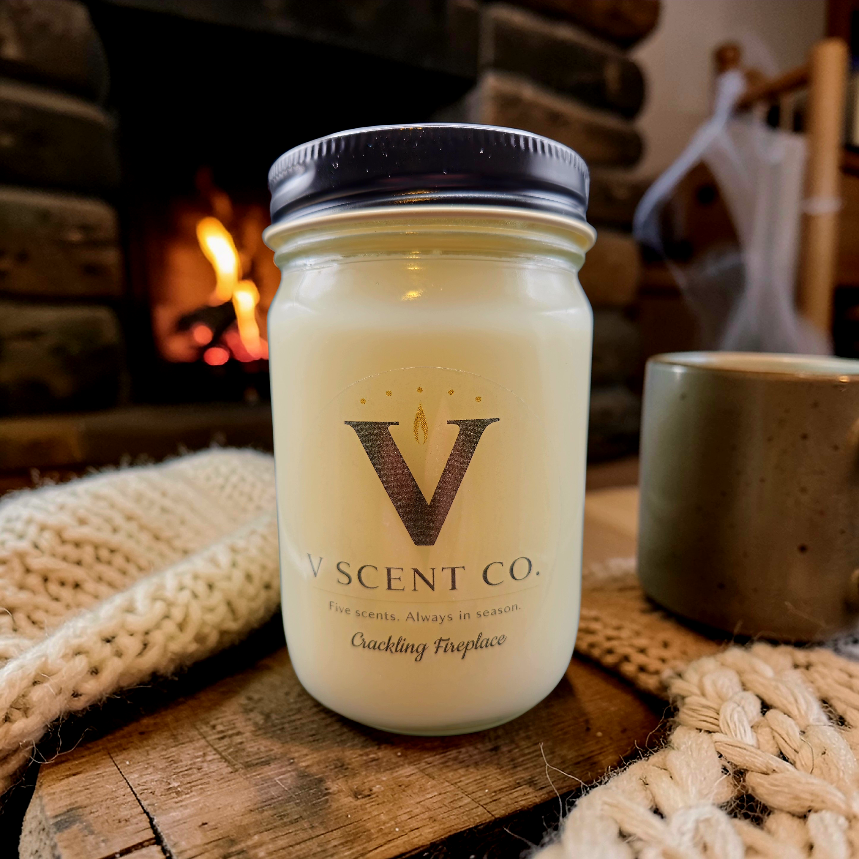 Crackling Fireplace Candle, 12 oz