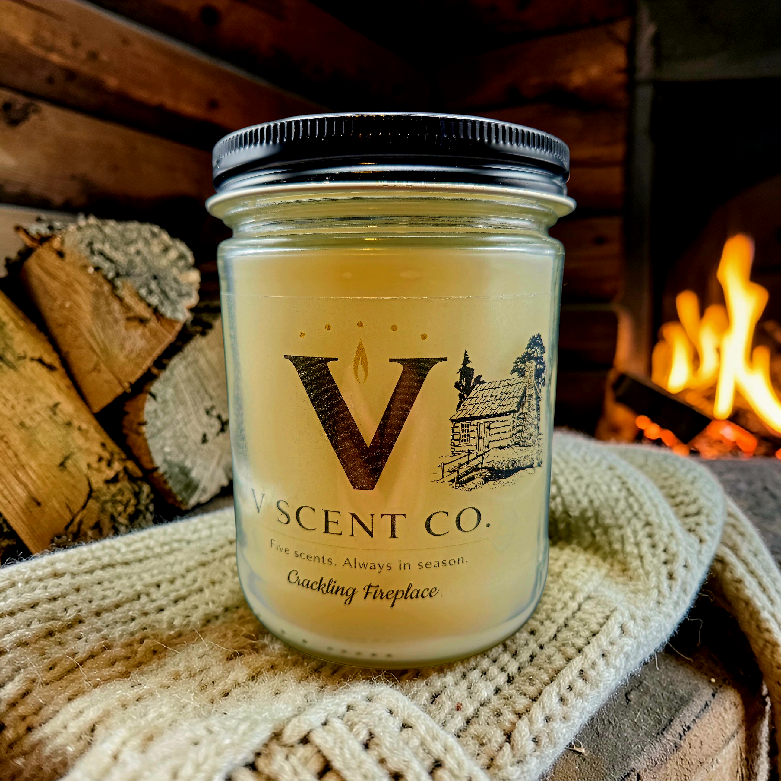 Crackling Fireplace Candle, 16 oz
